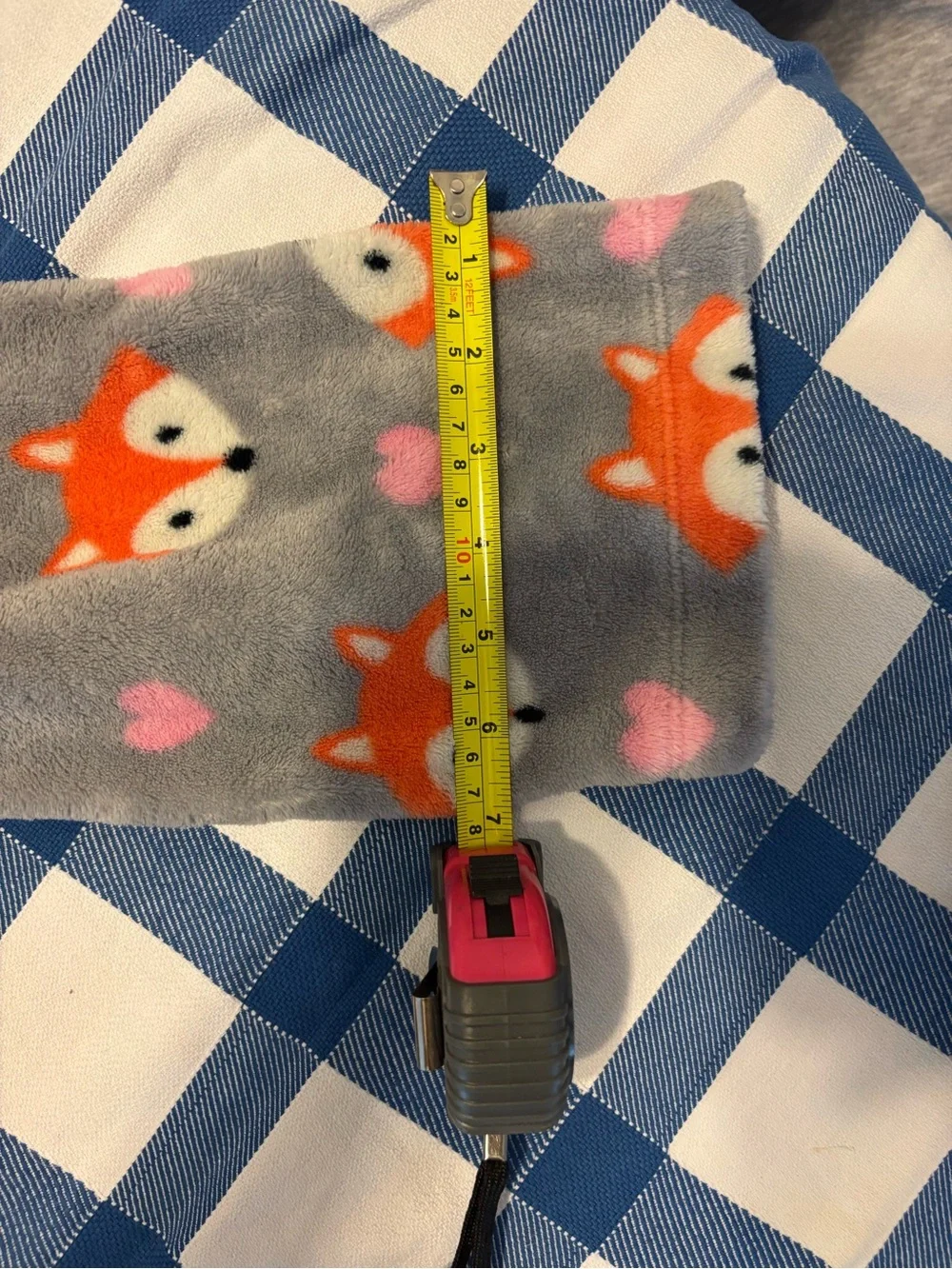 Teens hooded Fox Plush Robe in Gray, Orange & Pink